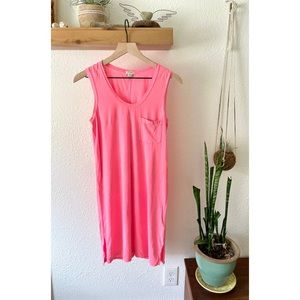 J.Crew neon pink t-shirt dress